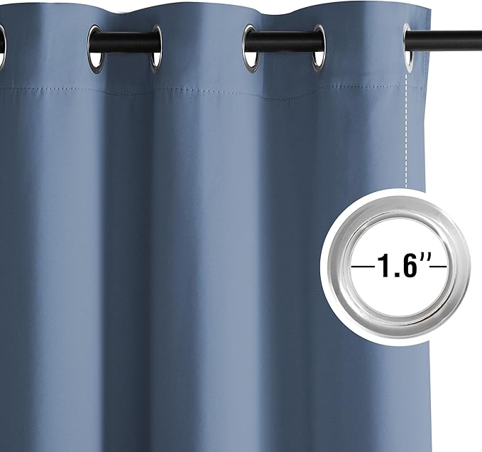 NICETOWN Room Darkening Draperies Curtains Panels, 2 Panels Stone Blue W52 x - Image 3