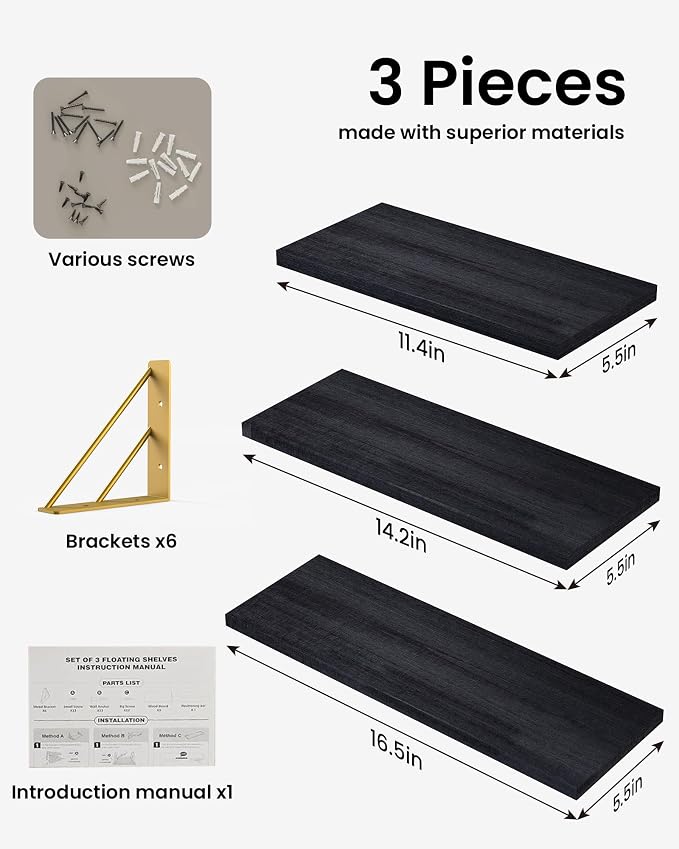 BAYKA Wall Shelves for Bedroom Decor, Floating Shelves for Living Room Kitchen - Image 8