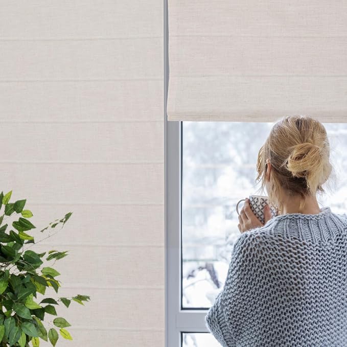 DEJAVU Cordless Linen Roman Shades - Image 3