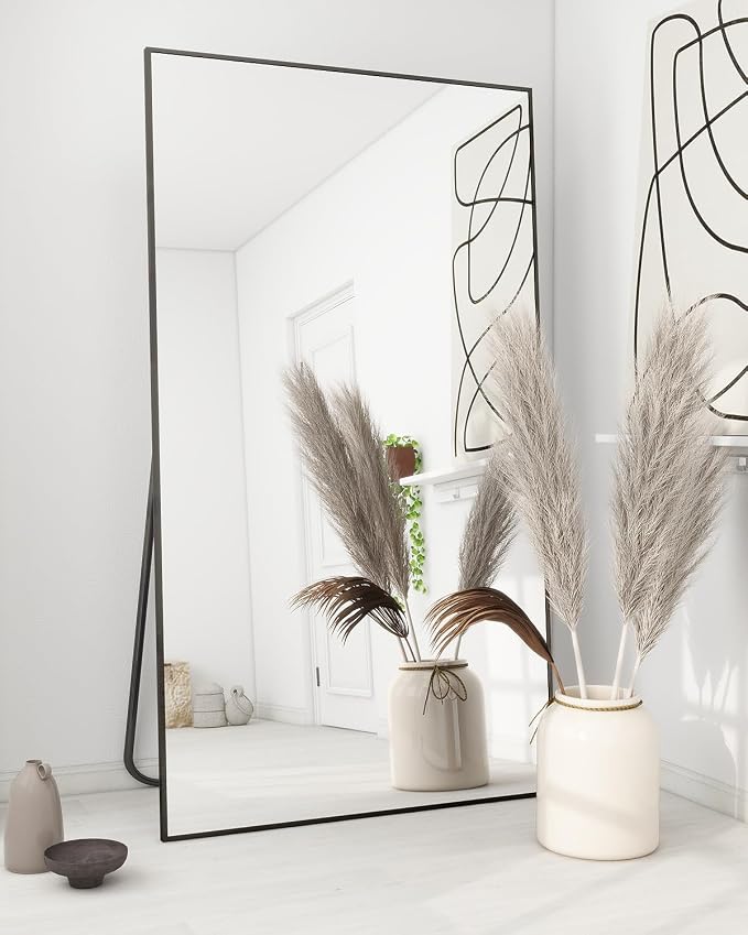 Koonmi 76"x34" Floor Mirror Full Length, Bedroom Floor Body Mirror - Image 2