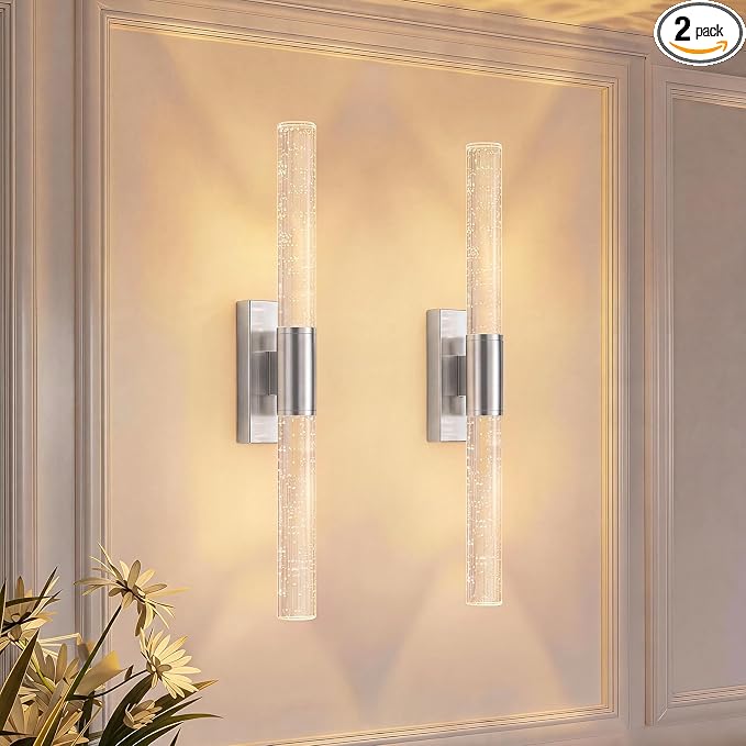 camuucci Battery Operated Wall Sconces Set of 2 Rechargeable Battery Powered by CAMUUCCIWALLSCONCES