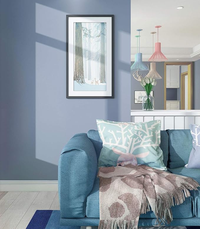 Safiyya Blue Peel and Stick Wallpaper 984.2"x17.7" Grey Blue Contact Paper - Image 3