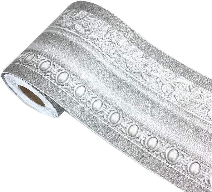 UPREDO 3D Decorative Floral Molding Waterproof Wallpaper Border Peel and Stick by UPREDO
