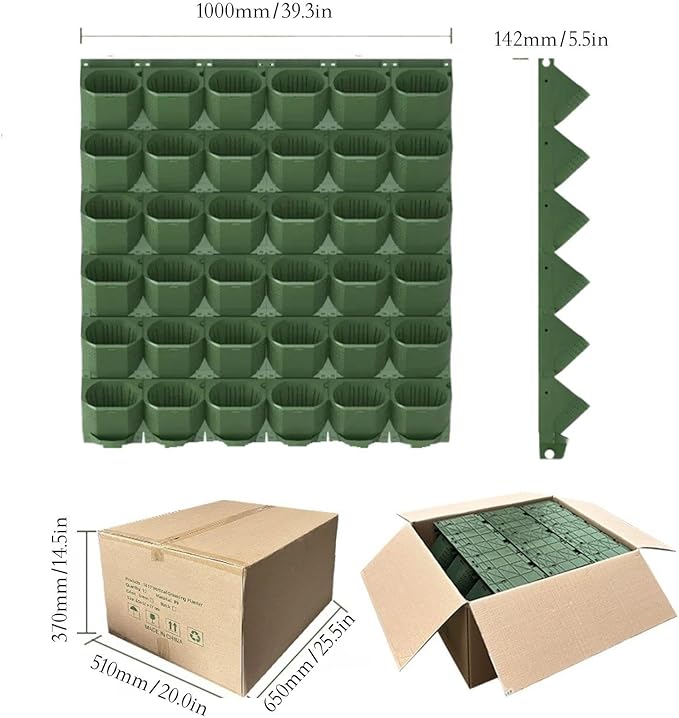 36 Pockets Living Wall Planter Indoor, Self Watering Wall Hanging Planters - Image 7