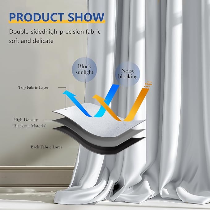 Room Divider Blackout Curtain Track Curtains Wall Dividers Panels Screen - Image 4
