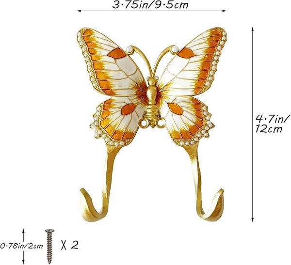 1 Pack Decorative Wall Hook, Vintage Butterfly Shaped Metal Wall Hook - Image 2