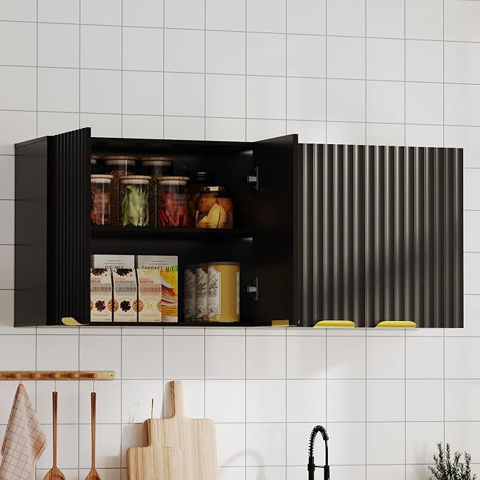 ChooChoo 4 Doors Wall Cabinet Laundry Room, Bathroom Wall Cabinet - Image 5