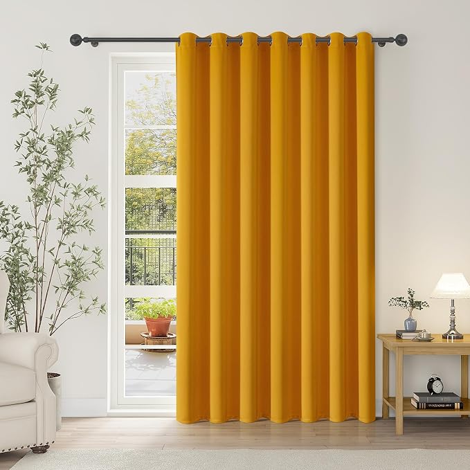 ChrisDowa Room Divider Curtain 90 Inches Long, Wide Blackout Sliding Door by ChrisDowa