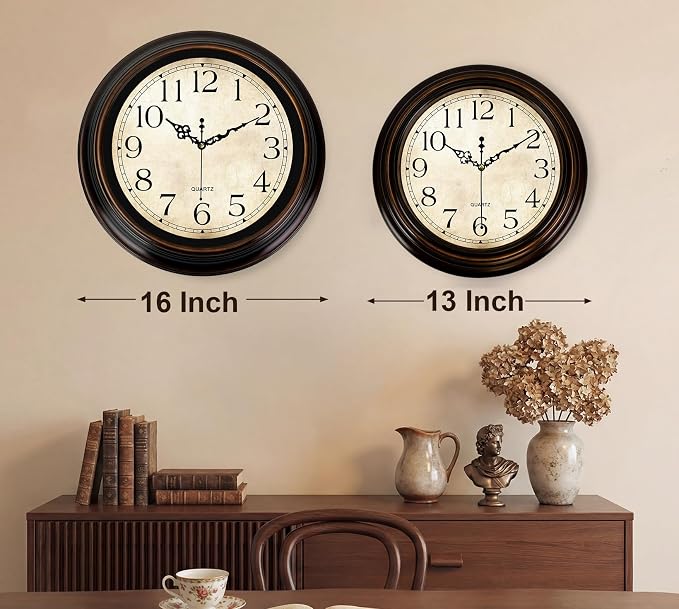 Vintage Wall Clock 13 Inch Quartz Silent Non-Ticking Analog Clock Battery - Image 6