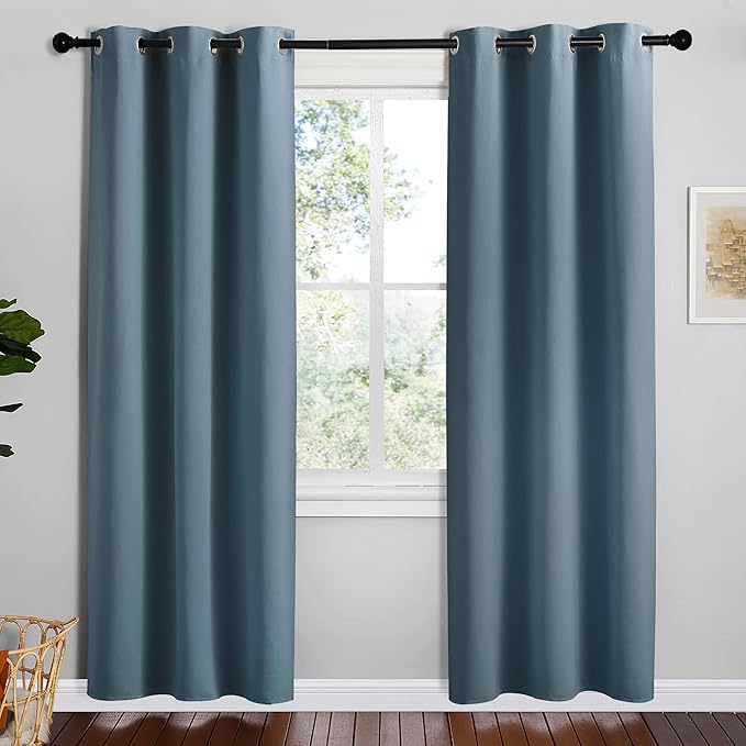 NICETOWN Smoky Blue Blackout Curtains 78 inches Length by NICETOWN
