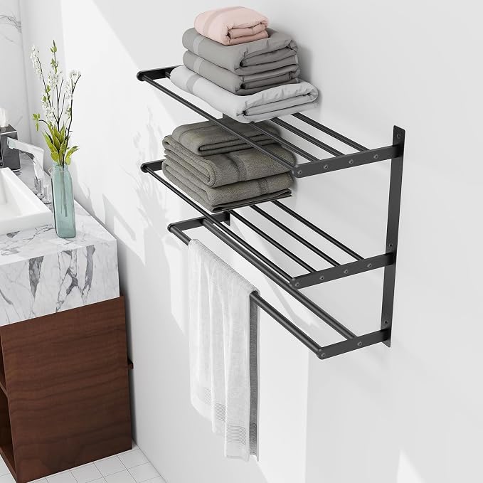 Towel Racks for Bathroom Wall Mounted 24", 3 Tier Bathroom Towel Shelf - Image 2