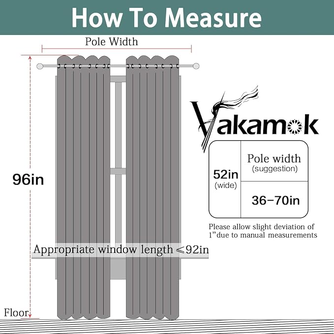Yakamok Green 100% Blackout Curtains, Total Blackout Lined Curtain Panels - Image 7