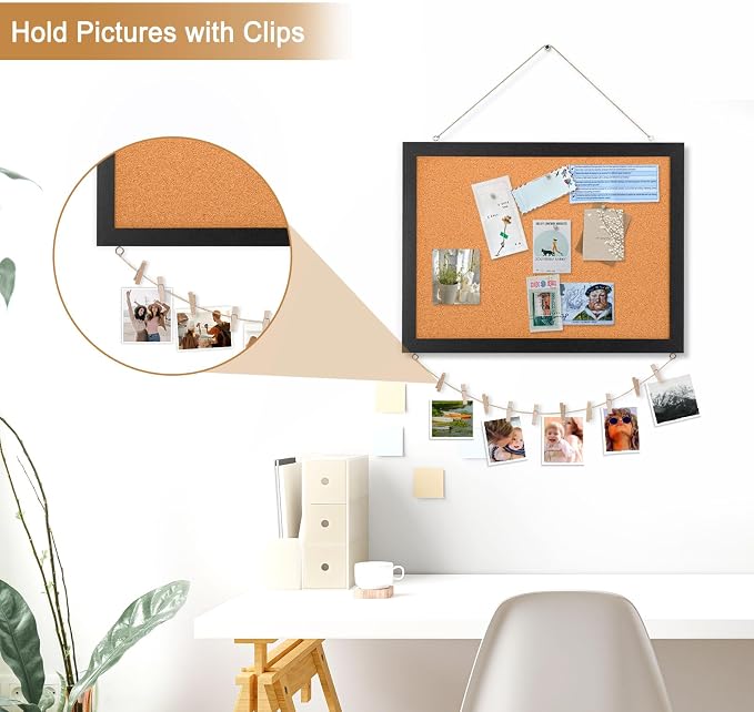 Double-Sided Cork Board for Wall, Picture Display Vision Board Corkboards for - Image 5