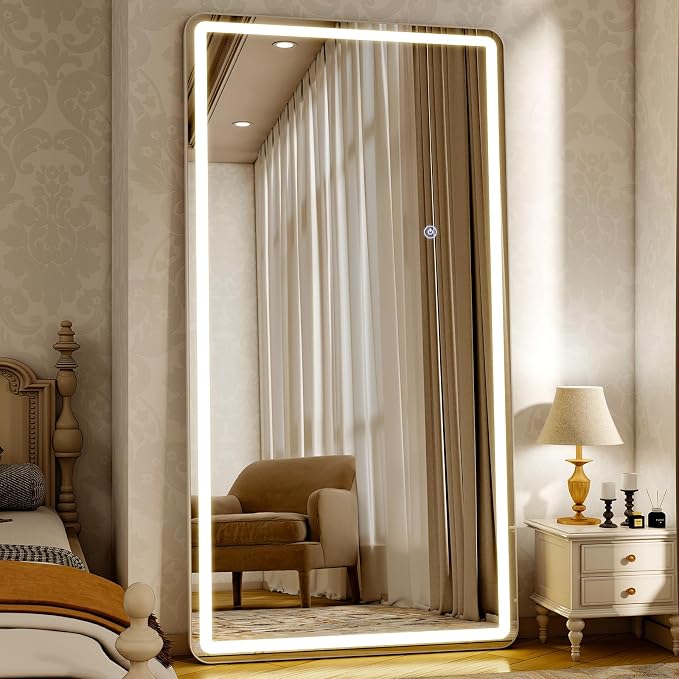 76"x34" LED Full Length Mirror – Standing Floor Mirror by Unknown