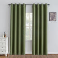 IGEMAEVE Olive Green Curtains 84 Inch Length 2 Panels Set, Light Filtering by IGEMAEVE