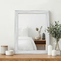 White Wood Effect Framed Wall Mirror, 16x20 Rectangle Mirror, Anti-desilvering by Ultrue