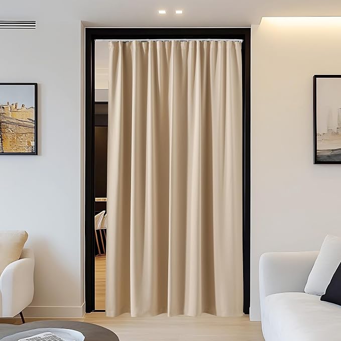 NICETOWN Doorway Curtain & Track Set, Privacy Room Darkning French Door Curtain - Image 9