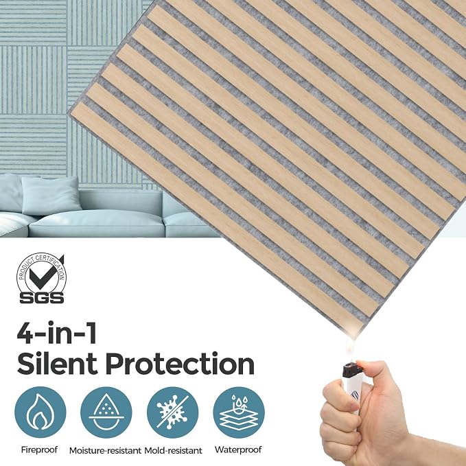 AKUMAX 4 Pack Wood Panels-3D Slat Wall Panelling - Image 5