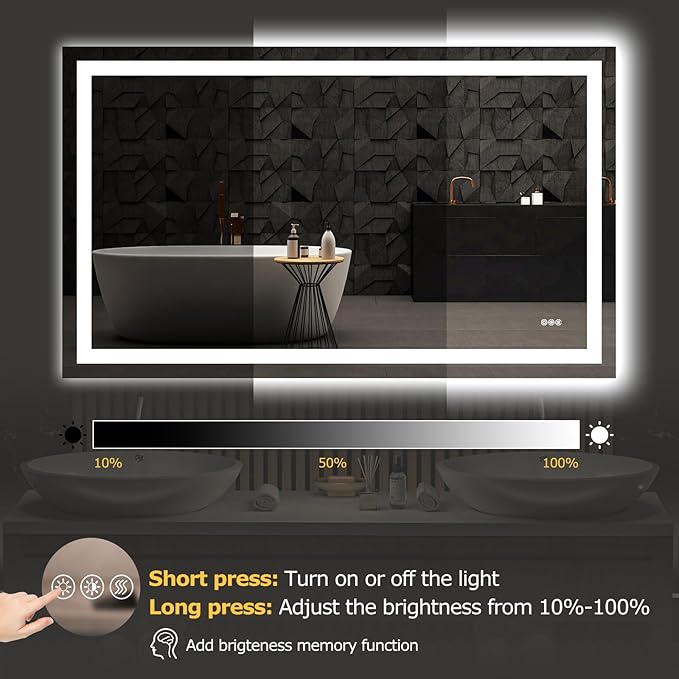 Hivone 60X36 LED Bathroom Mirror - Image 5