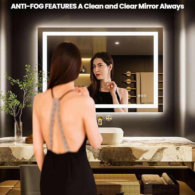 LOAAO 44"x30" LED Bathroom Mirror - Image 2
