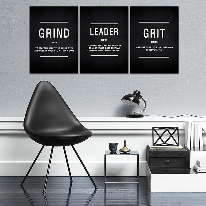 Motivational Grind Grit Leader Wall Art, Canvas Painting Wall Decor - Image 2