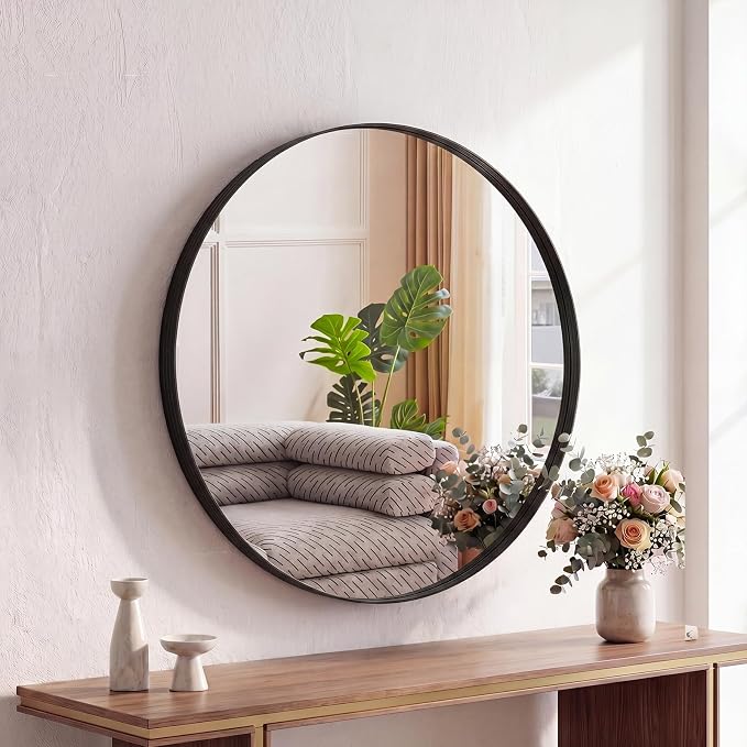 DUMOS 24-Inch Round Wall Mirror, Bathroom Wall Circle Mirror by DumosLifestyle