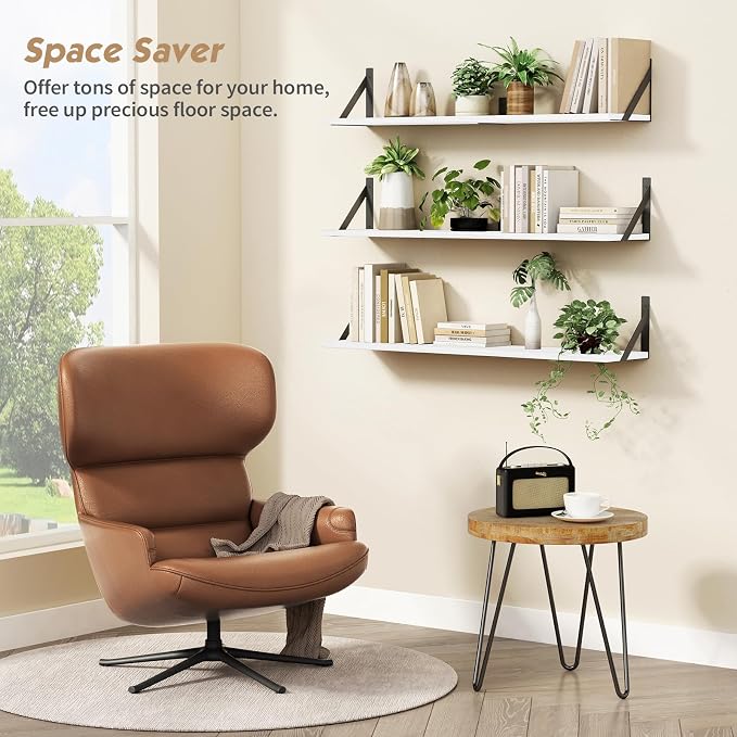 Forbena White Floating Book Shelves - Image 4