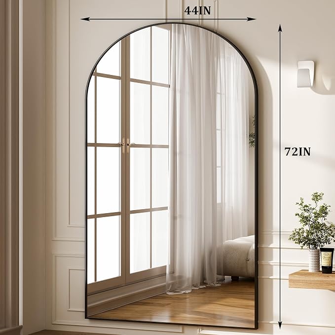 GLSLAND 72"x44" Arched Full Length Mirror – Oversized Full Body Floor Mirror - Image 5