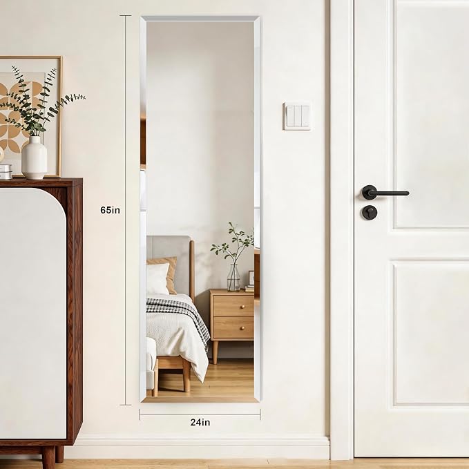 Frameless Mirror Full Length 65”x24”| Wall Mount Mirror Full Length Beveled - Image 3