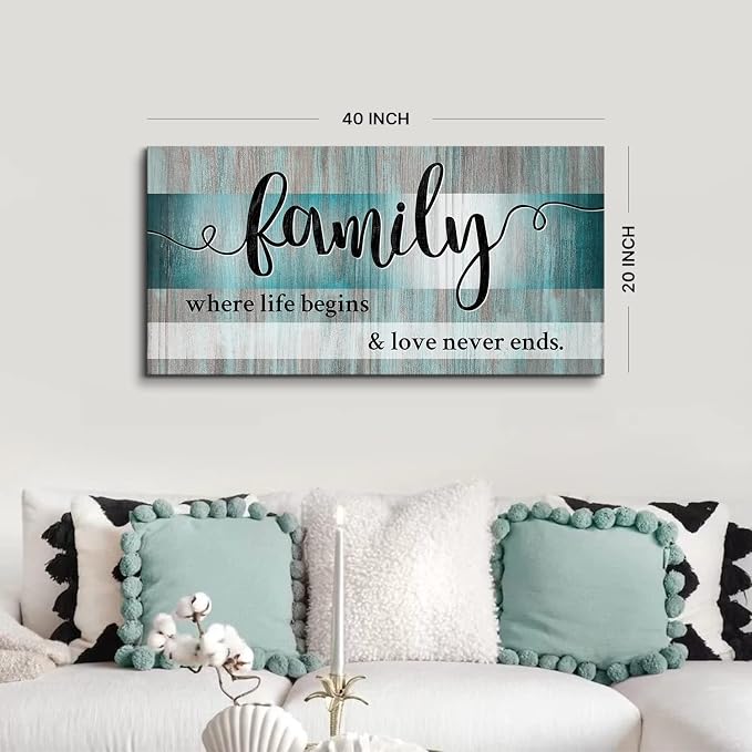 Family Wall Decor Teal Wall Art - Image 4