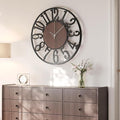 Large Wall Clock for Living Room Decor, 24 inch Decorative Wood Wall Clocks by Cuspin