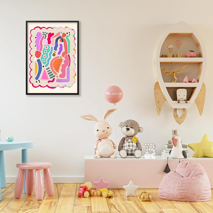 Funky Cute Kids Abstract Wall Art Trendy Bright Colorful Poster 08x10 inch - Image 5