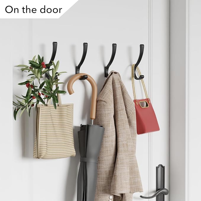 saffruff 8-Pack Wall Mount Coat Hooks, Heavy Duty Metal Hooks - Image 6