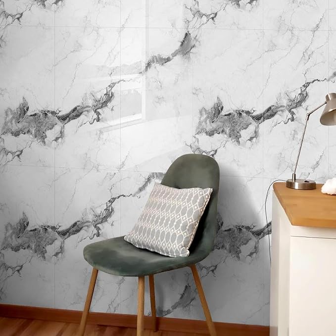 10pcs Thick Marble Peel and Stick Waterproof Wall Panels, Heat-Resistant - Image 9