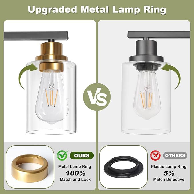 Unicozin Modern Bathroom Light Fixtures, 4 Light Vanity Lights Over Mirror - Image 7