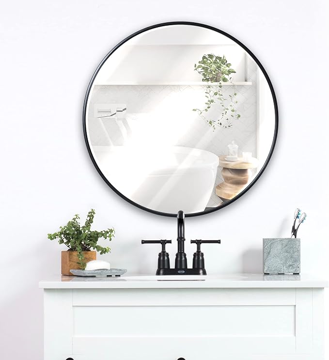 HBCY Creations Round Mirror, Living Room and More, Modern Minimalist Mirror - Image 2