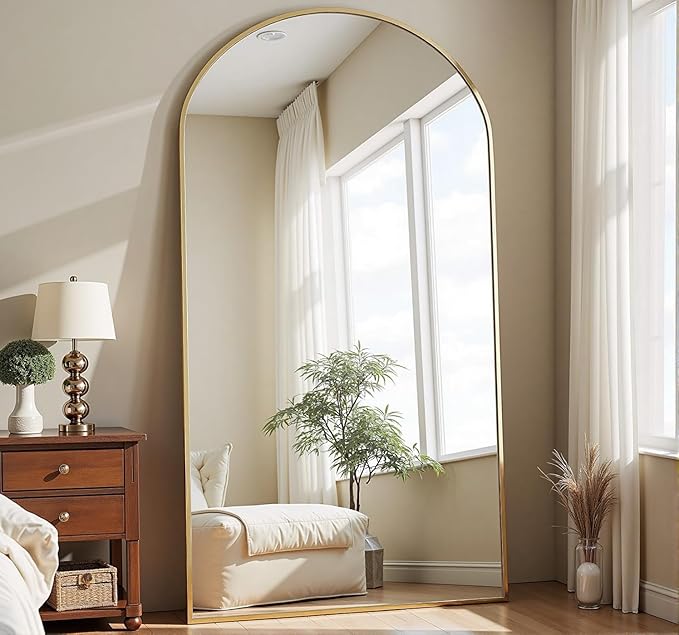 Dewfig Arched Full Length Mirror, Full Body Mirror by YourSpacePerfectlyReflected