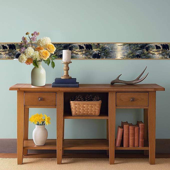 Black Bear Wallpaper Border 196x4 Inch Peel and Stick Wall Border Self Adhesive - Image 6
