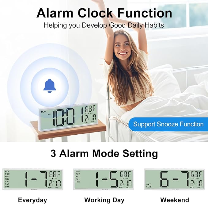 14.5'' Large Digital Wall Clock Battery Operated - Image 4