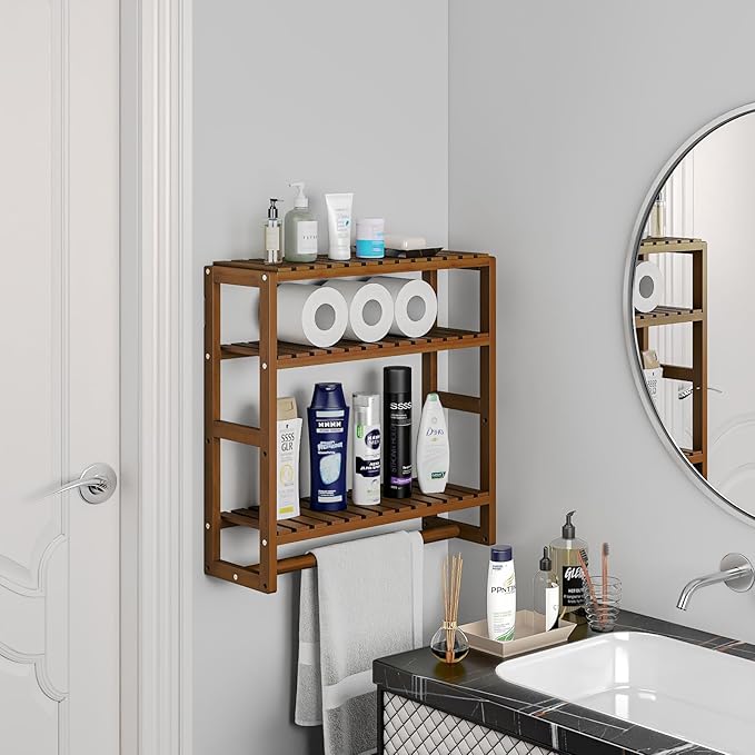 Galood Over The Toilet Storage Bathroom Shelves Wall Mounted 3 Tier Space Saver - Image 3
