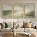 Large Framed Sage Green Abstract Landscape Wall Art by Cuspin