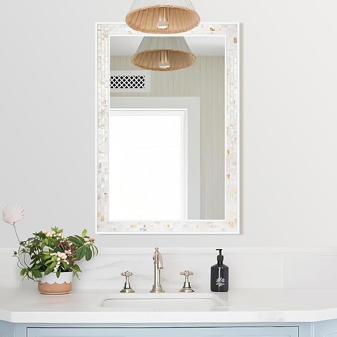 Tanmicoshomy White 24 x 36 Inch Rectangle Bathroom Mirrors - Image 5
