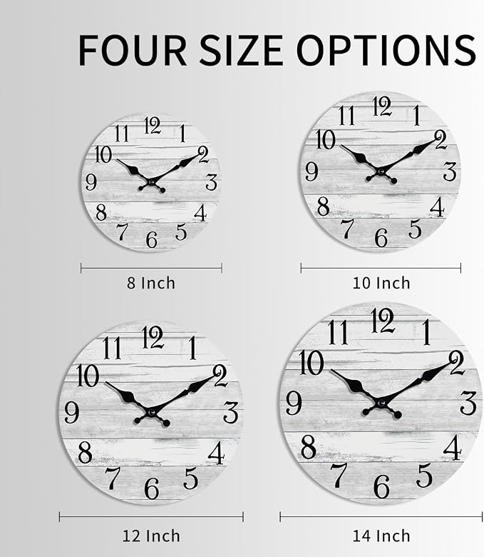 KECYET Wall Clock Battery Operated 14 Inch Large Gray Silent Non Ticking - Image 2