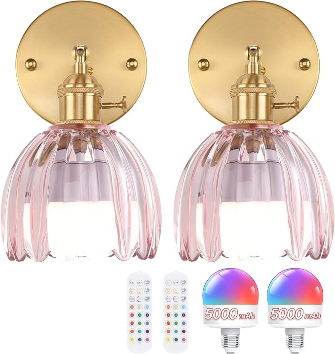 Shenmoyl Vintage 5000 mAh Battery Operated Wall Sconce by Shenmoyl