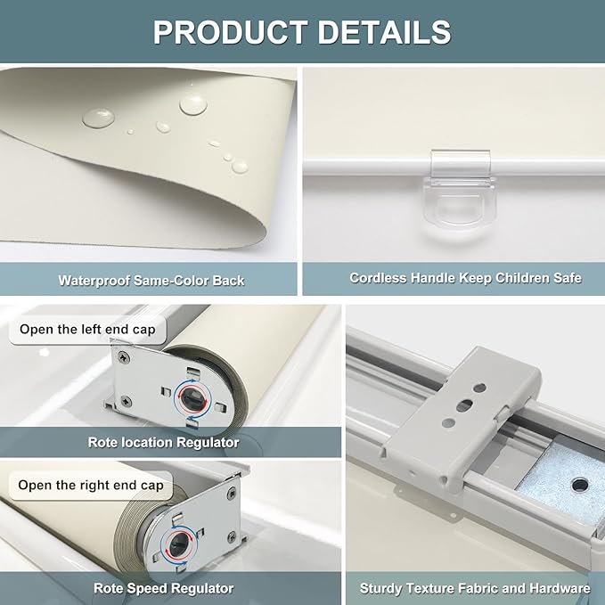Cordless Roller Shades Blackout Blinds - Image 7