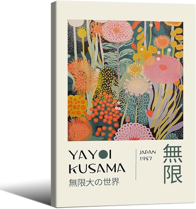 Abstract Yayoi Kusama Posters Japanese Wall Art Vintage Tokyo Aesthetic Prints by Unknown