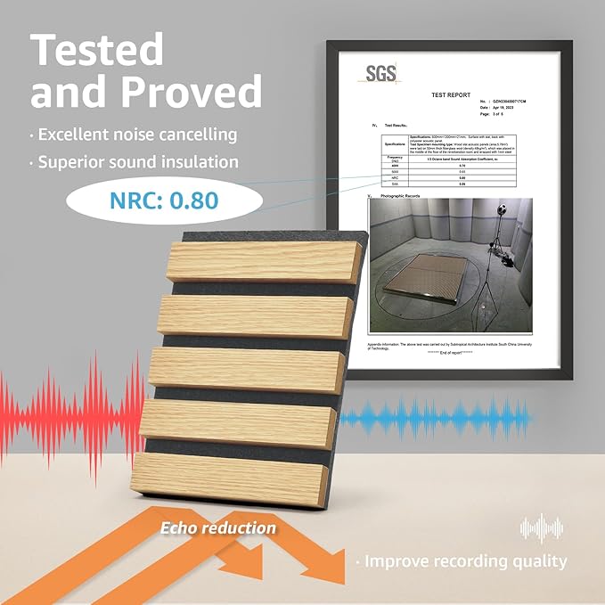 Art3d 4 Pack 47.2 x 23.6in. Wood Slat Acoustic Panels - Image 4