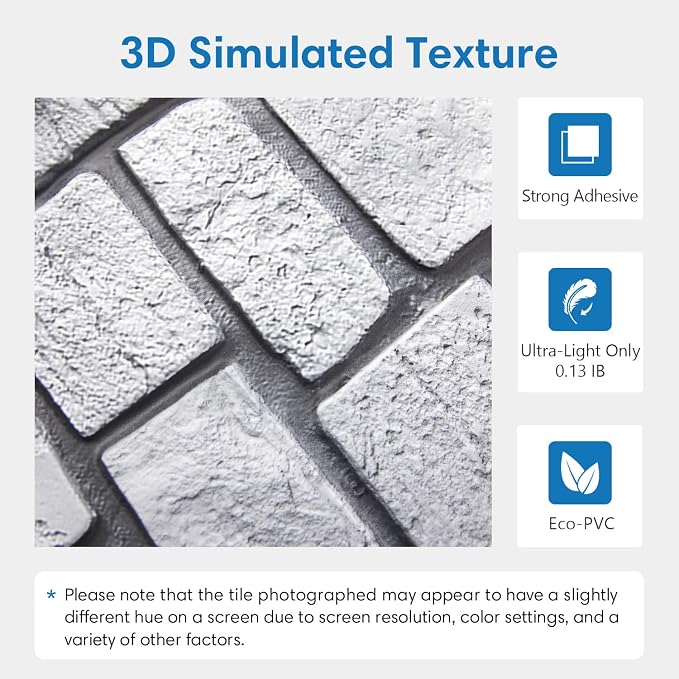 COMSTICKC 3D Faux Stone Wall Panel, Peel and Stick Tiles, Self-Adhesive PVC - Image 3