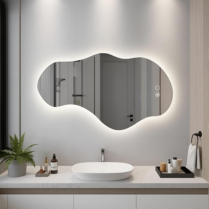 Modern Irregular LED Bathroom Mirror - Image 4