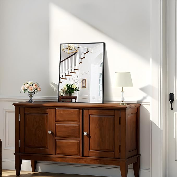 KOCUUY Black Bathroom Mirror, 18x24 Inch Rectangle Mirror - Image 3